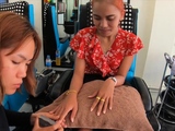 Manicure pedicure for Asian girlfriend