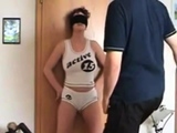slapping and kicking wife’s cunt and boobs