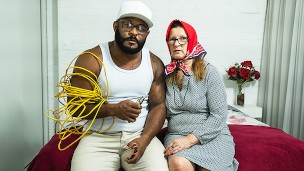 horny headscarf granny gets extreme rough ass fucked by an fat black dick electrician