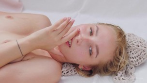 WOWGIRLS Gorgeous blonde model Kelly Collins taking off her clothes and rubbing her pussy