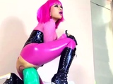 Slut Wife Fucks Gigantic Hulk Dildo