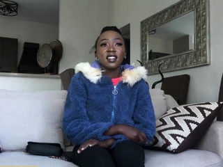 Tiny black teen fucked on casting couch